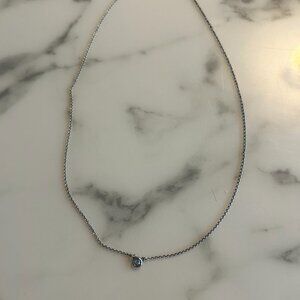 Tiiffany & Co. Diamonds by the Yard Sterling Silver Necklace with Aquamarine